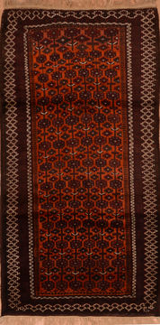 Afghan Khan Mohammadi Orange Rectangle 5x8 ft Wool Carpet 110110