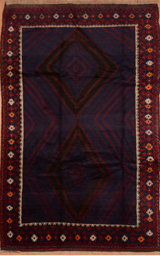 Khan Mohammadi Blue Hand Knotted 6'7" X 10'8"  Area Rug 100-110111