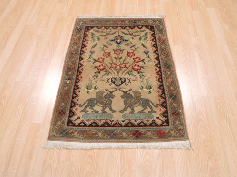 Baluch Beige Hand Knotted 25 X 34 Area Rug 100-110115 Image 5