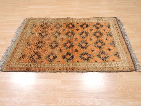Baluch Orange Square Hand Knotted 411 X 53 Area Rug 100-110117 Image 3