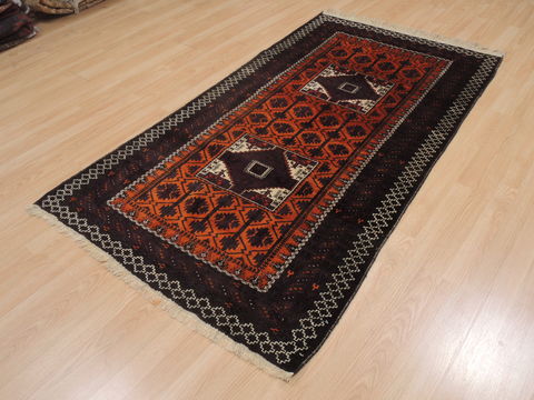 Baluch Orange Hand Knotted 36 X 66 Area Rug 100-110121 Image 10