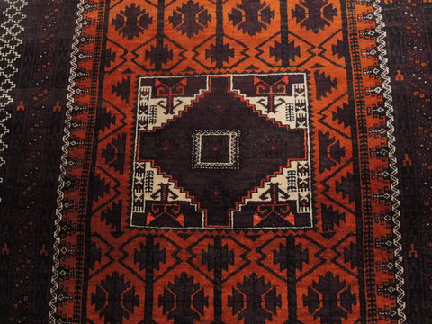 Baluch Orange Hand Knotted 36 X 66 Area Rug 100-110121 Image 5