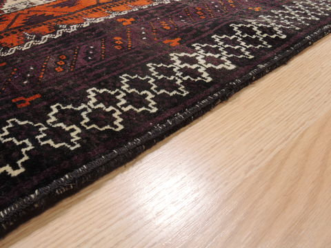Baluch Orange Hand Knotted 36 X 66 Area Rug 100-110121 Image 6