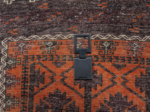 Baluch Orange Hand Knotted 36 X 66 Area Rug 100-110121 Image 9