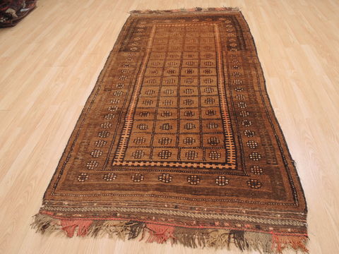 Baluch Brown Hand Knotted 310 X 70 Area Rug 100-110122 Image 1