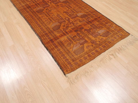 Baluch Brown Hand Knotted 33 X 63 Area Rug 100-110124 Image 2