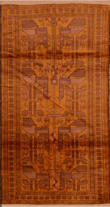 Baluch Brown Hand Knotted 33 X 63 Area Rug 100-110124 Image 0