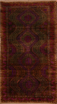 Baluch Green Hand Knotted 3'3" X 6'3"  Area Rug 100-110125