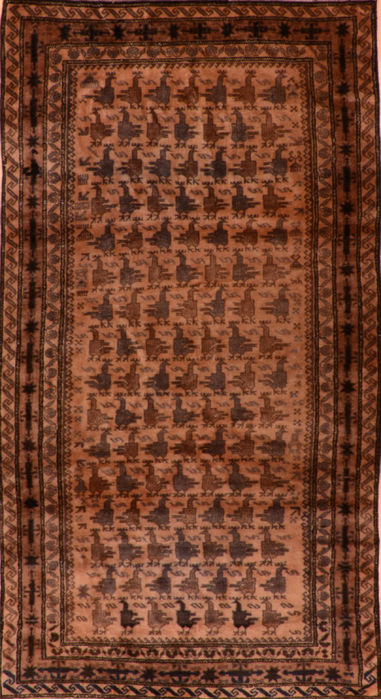 Baluch Beige Runner Hand Knotted 34 X 610 Area Rug 100-110127 Image 0