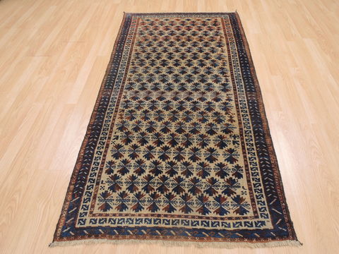 Baluch Beige Hand Knotted 31 X 64 Area Rug 100-110129 Image 1