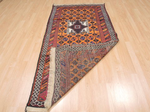 Baluch Orange Hand Knotted 33 X 66 Area Rug 100-110136 Image 9