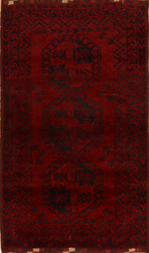 Baluch Red Hand Knotted 3'2" X 5'3"  Area Rug 100-110140