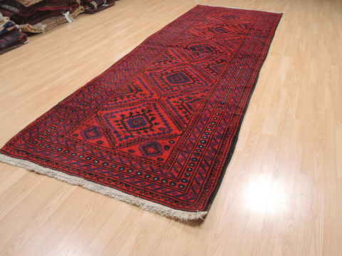 Baluch Red Runner Hand Knotted 43 X 129 Area Rug 100-110144 Image 2