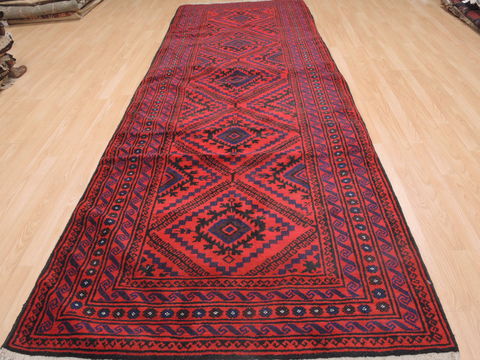 Baluch Red Runner Hand Knotted 43 X 129 Area Rug 100-110144 Image 4
