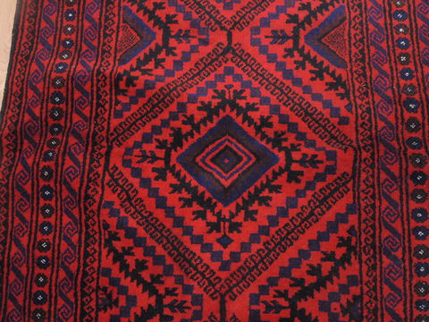 Baluch Red Runner Hand Knotted 43 X 129 Area Rug 100-110144 Image 7