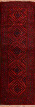 Afghan Baluch Red Runner 13 to 15 ft Wool Carpet 110144
