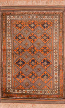 Baluch Blue Hand Knotted 3'2" X 4'7"  Area Rug 100-110146