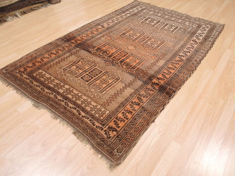 Baluch Brown Hand Knotted 45 X 72 Area Rug 100-110147 Image 4