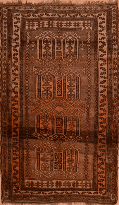 Baluch Brown Hand Knotted 45 X 72 Area Rug 100-110147 Image 0