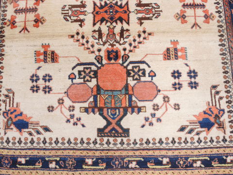 Afshar Beige Square Hand Knotted 39 X 43 Area Rug 100-110149 Image 5