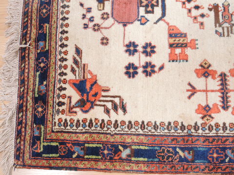 Afshar Beige Square Hand Knotted 39 X 43 Area Rug 100-110149 Image 7