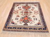 Afshar Beige Square Hand Knotted 39 X 43 Area Rug 100-110149 Thumb 1