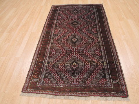 Baluch Brown Hand Knotted 33 X 60 Area Rug 100-110155 Image 1