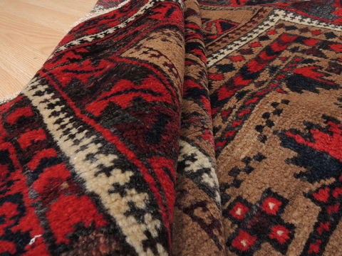 Baluch Beige Hand Knotted 37 X 57 Area Rug 100-110156 Image 2