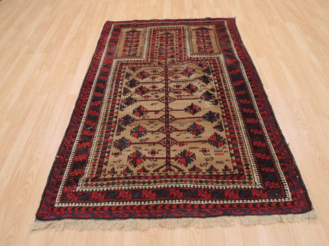 Baluch Beige Hand Knotted 37 X 57 Area Rug 100-110156 Image 5