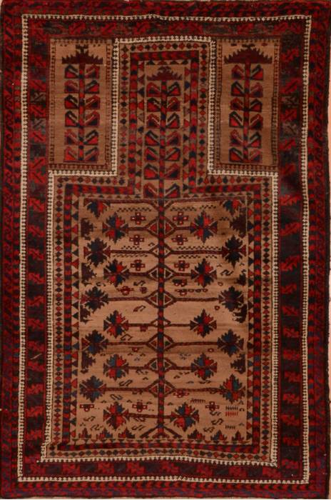 Baluch Beige Hand Knotted 37 X 57 Area Rug 100-110156 Image 0