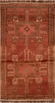 Afghan Baluch Orange Rectangle 4x6 ft Wool Carpet 110158