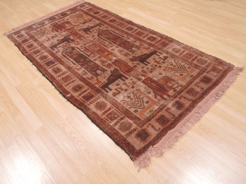 Baluch Beige Hand Knotted 37 X 68 Area Rug 100-110160 Image 3