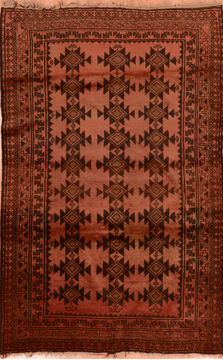 Afghan Baluch Red Rectangle 4x6 ft Wool Carpet 110163