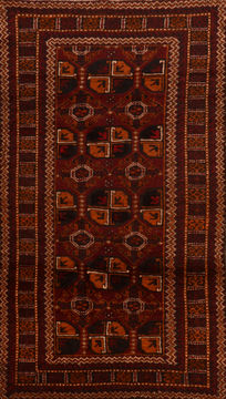 Afghan Baluch Red Rectangle 5x8 ft Wool Carpet 110165