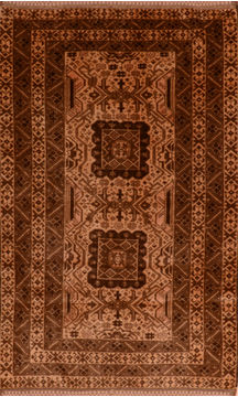 Baluch Beige Hand Knotted 3'5" X 5'8"  Area Rug 100-110168