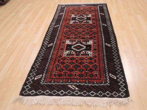 Baluch Red Hand Knotted 38 X 60 Area Rug 100-110169 Image 1