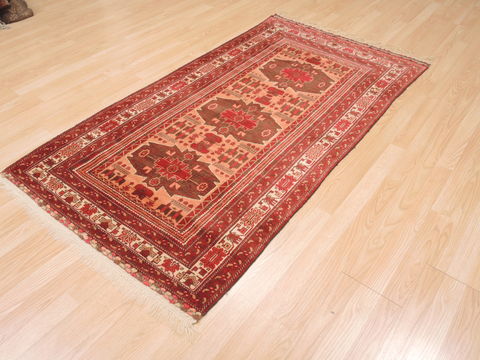 Baluch Beige Hand Knotted 32 X 60 Area Rug 100-110170 Image 10