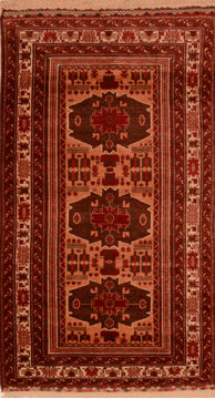 Baluch Beige Hand Knotted 3'2" X 6'0"  Area Rug 100-110170