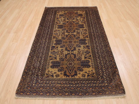 Baluch Brown Hand Knotted 36 X 63 Area Rug 100-110173 Image 1