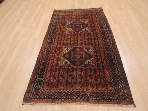 Baluch Brown Hand Knotted 32 X 60 Area Rug 100-110176 Image 1