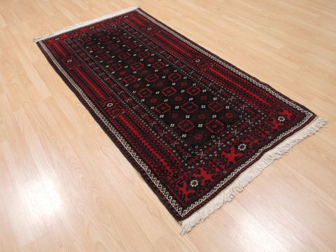 Baluch Red Hand Knotted 32 X 65 Area Rug 100-110178 Image 3
