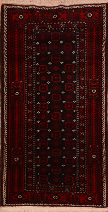 Baluch Red Hand Knotted 32 X 65 Area Rug 100-110178 Image 0