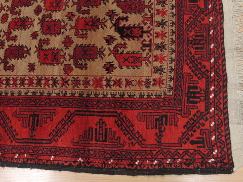 Baluch Beige Runner Hand Knotted 33 X 67 Area Rug 100-110181 Image 4
