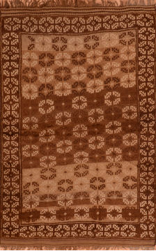 Afghan Baluch Brown Rectangle 5x7 ft Wool Carpet 110183