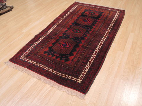 Baluch Red Hand Knotted 38 X 66 Area Rug 100-110188 Image 6