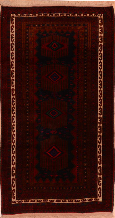Baluch Red Hand Knotted 38 X 66 Area Rug 100-110188 Image 0