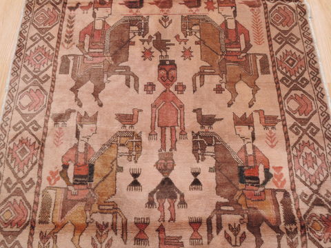 Baluch Beige Hand Knotted 33 X 60 Area Rug 100-110190 Image 12