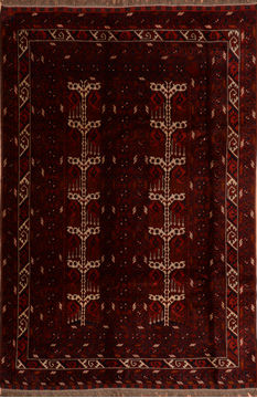 Afghan Baluch Red Rectangle 7x10 ft Wool Carpet 110199