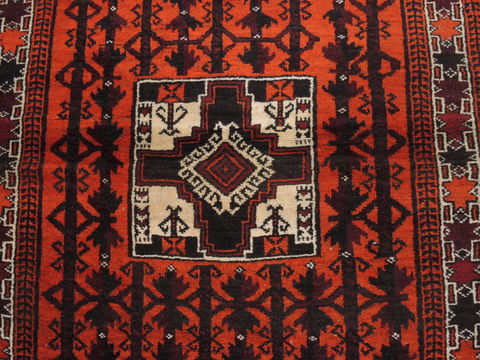 Baluch Orange Hand Knotted 35 X 61 Area Rug 100-110202 Image 6