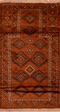 Baluch Brown Hand Knotted 3'0" X 4'7"  Area Rug 100-110203